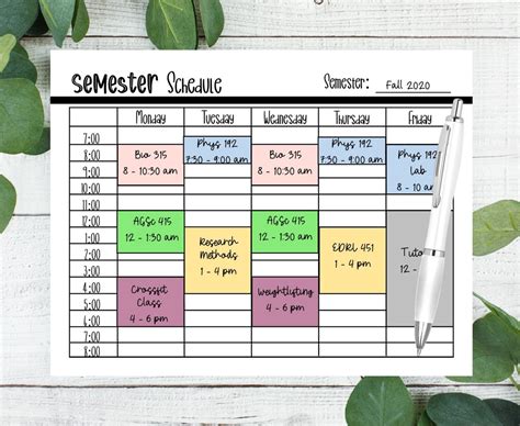 SEMESTER PLANNER .